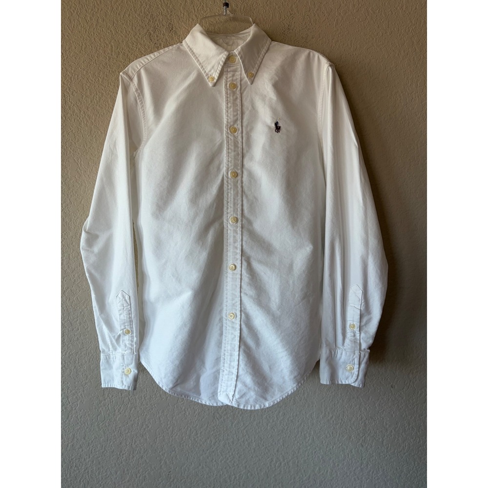 Polo Ralph Lauren Kids White Cotton Oxford Button Down Shirt Size S P 8 160/84A